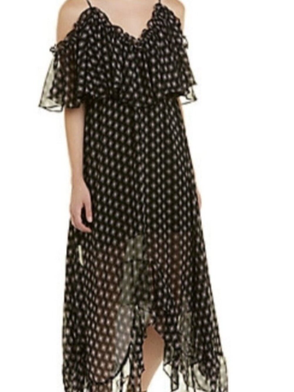 MISA Los Angeles Olivya Cold Shoulder Ruffle Dress XS